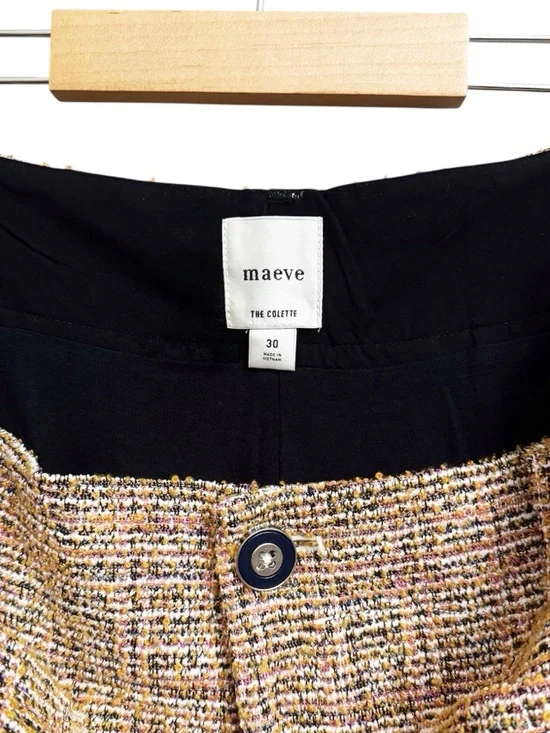 Anthropologie Maeve The Colette Tweed Crop Wide Leg Pants - Picture 4 of 7